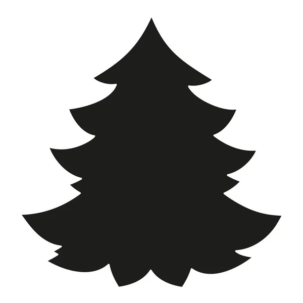 Zwart-wit kerstboom silhouet. — Stockvector