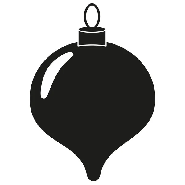 Schwarz weiß Christbaumschmuck Silhouette — Stockvektor