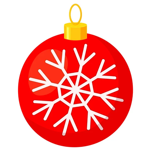 Bunte Cartoon Weihnachtskugel Schneeflocke Weihnachtsbaumschmuck Jahresthema Vektor Illustration Für Symbol — Stockvektor