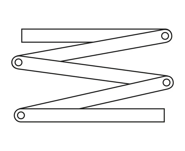 Line art black and white folding ruler — Stock Vector