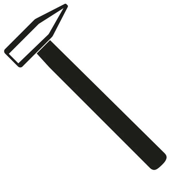 Black and white simple hammer silhouette — Stock Vector