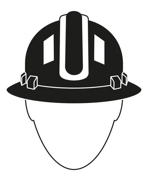 Silhouette avatar ouvrier de construction noir blanc — Image vectorielle