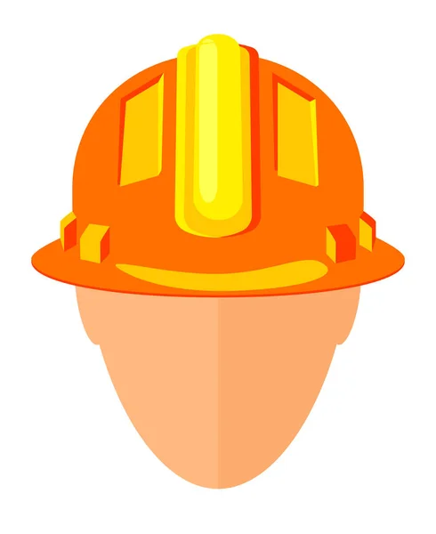 Colorful cartoon construction worker avatar — Stock Vector