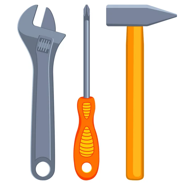 Färgglada tecknade enkel toolkit set — Stock vektor