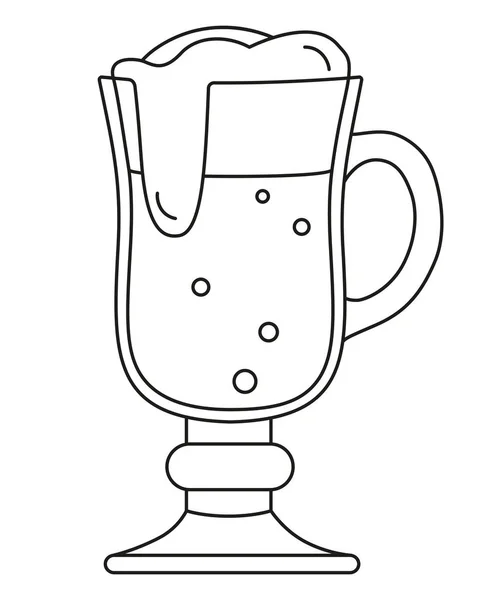 Line art noir et blanc fantaisie verre à bière — Image vectorielle