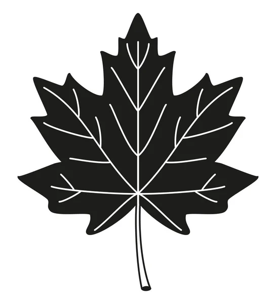 Black and white maple leaf silhouet — Stockvector