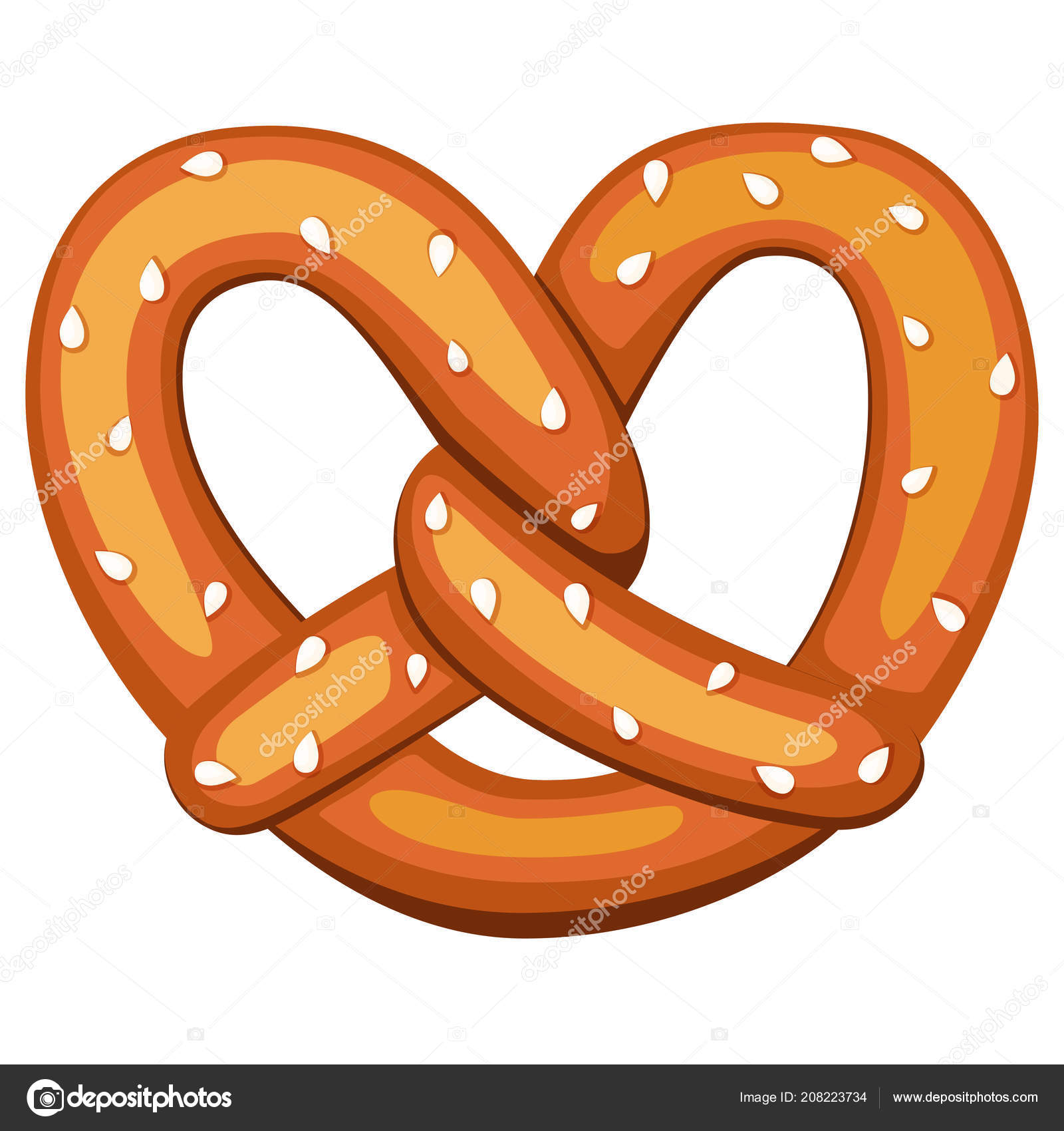 Colorful cartoon pretzel with sesame seed Stock Vector Image by ©bessyana  #208223734