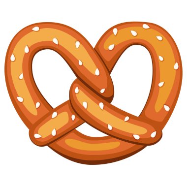 Colorful cartoon pretzel with sesame seed clipart