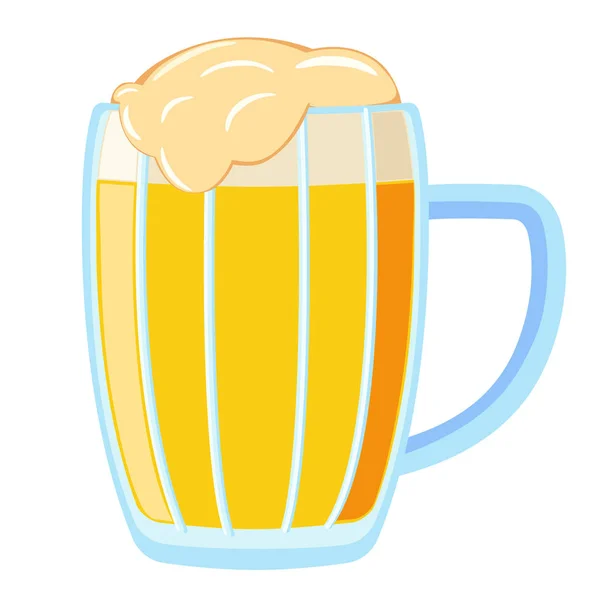Tazza di birra luce cartone animato colorato — Vettoriale Stock