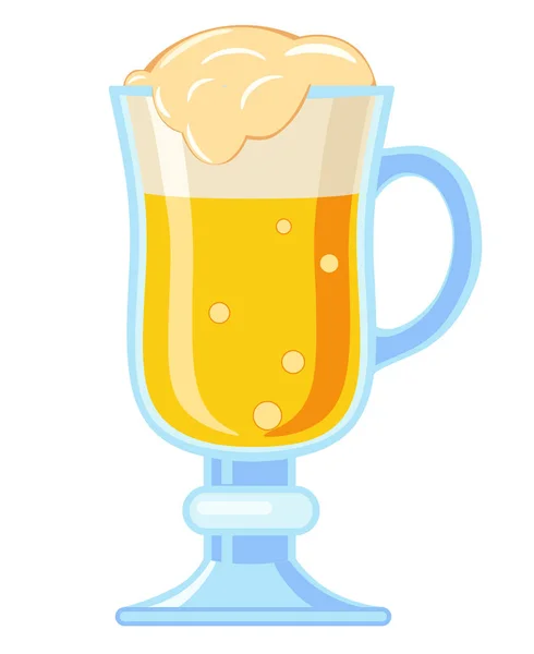 彩色卡通花式轻啤酒玻璃 — 图库矢量图片