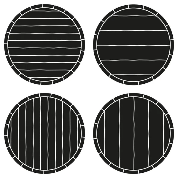 Copyspace en blanco y negro en conjunto de silueta de barril — Archivo Imágenes Vectoriales