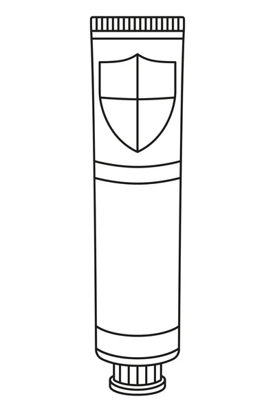 Línea de arte en blanco y negro tubo de pasta de dientes — Vector de stock
