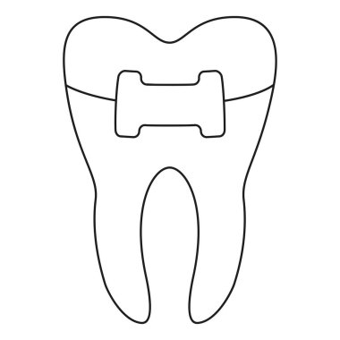 Hat sanat siyah beyaz sağlıklı diş ayraç içinde