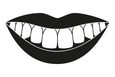 Siyah ve beyaz sağlıklı gülümseme siluet