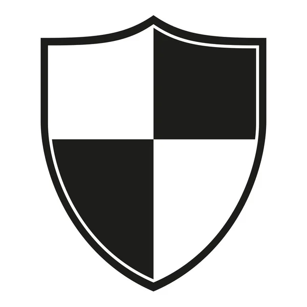 Silueta de escudo cruzado blanco y negro — Vector de stock