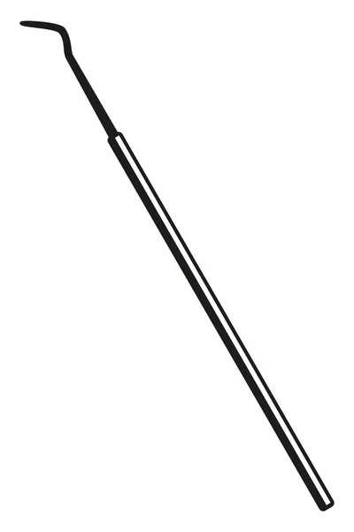 Silhouette de sonde dentaire noir et blanc — Image vectorielle
