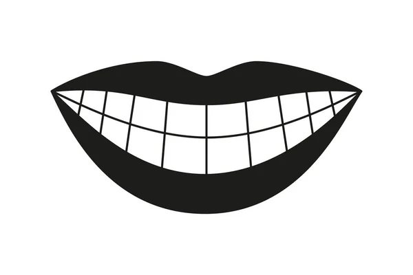Schwarz-weiß gesunde Frau Lächeln Silhouette — Stockvektor