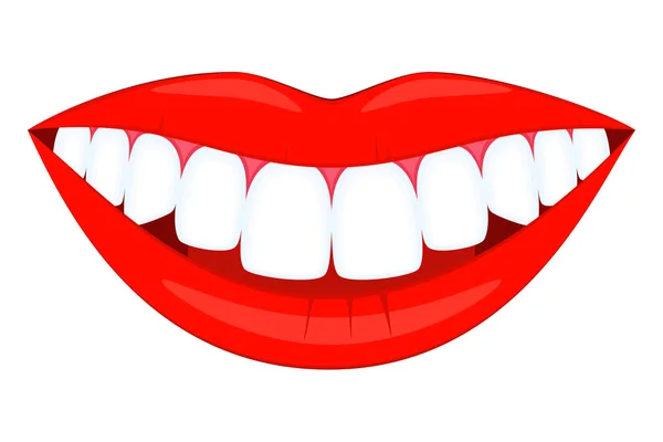 Renkli karikatür sağlıklı gülümseme. Zamanında dentalcare kavramı. Diş Bakımı vektör çizim simgesini, etiket, logo, damga, etiket, rozet, sertifika, broşür ve afiş dekorasyon için