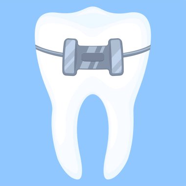 Renkli karikatür sağlıklı diş ayraç içinde