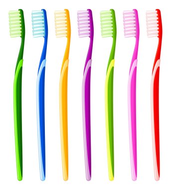 Renkli karikatür diş fırçası çok renkli seti