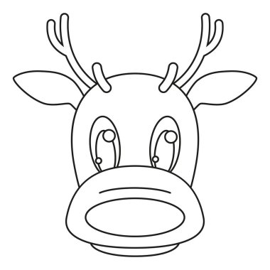 Sanat siyah beyaz Ren geyiği kafasına çizgi