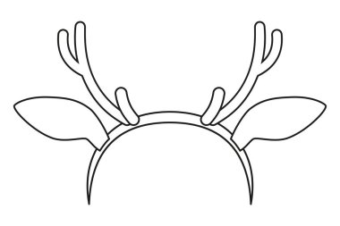 Hat sanat siyah beyaz Ren geyiği boynuzu