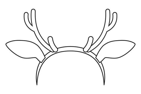 线条艺术黑色和白色驯鹿鹿角 — 图库矢量图片