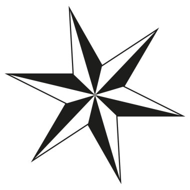 Siyah ve beyaz 6 köşeli yıldız siluet