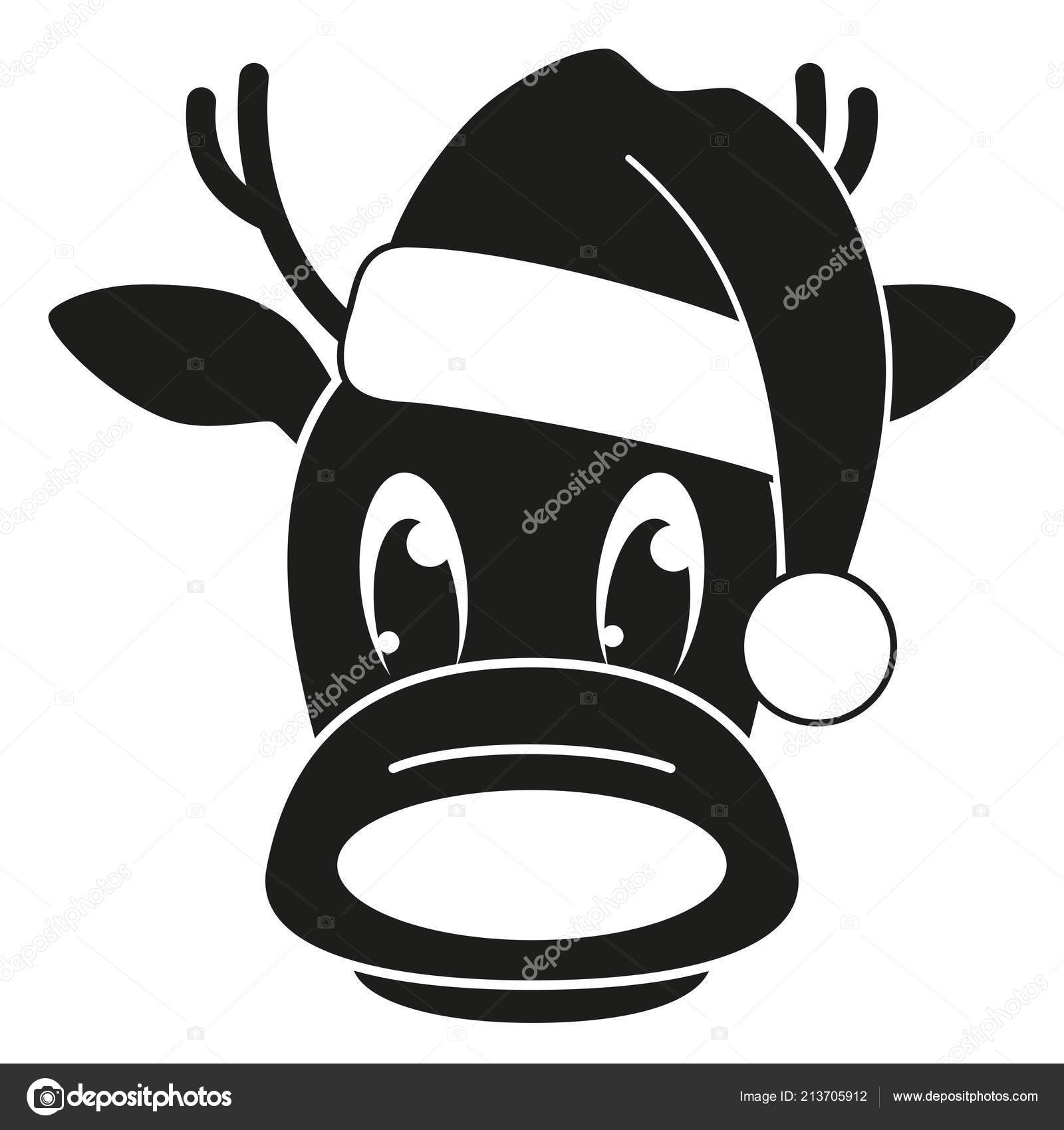 Bianco Nero Testa Renna Sagoma Cappello Carattere Vacanza