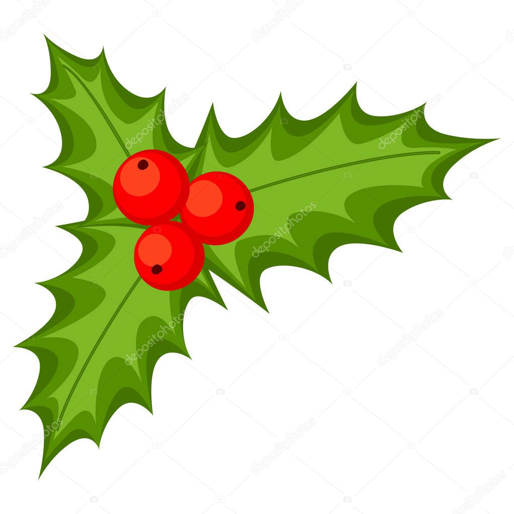 Colorful cartoon holly berries