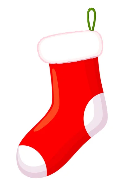 Färgglada tecknad röd jul strumpan — Stock vektor