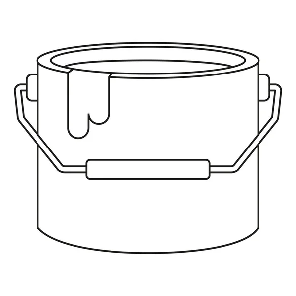 Line art black and white paint bucket — Stock Vector