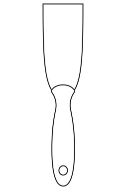 Satır resmi siyah beyaz dar metal spatula