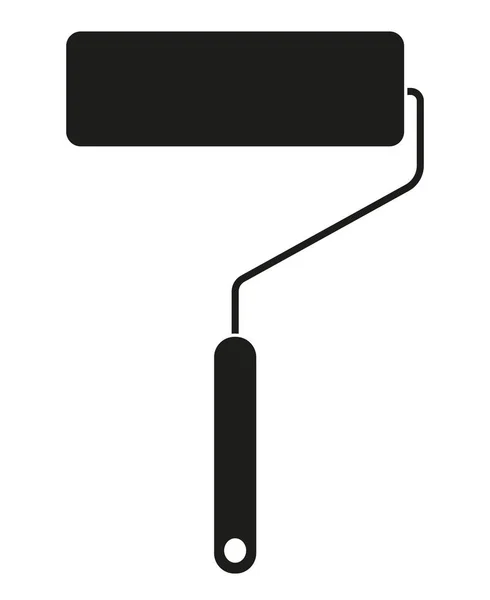 Silhouette de rouleau de peinture noir et blanc — Image vectorielle