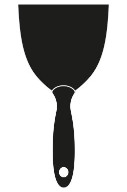 Siyah ve beyaz inşaat spatula siluet