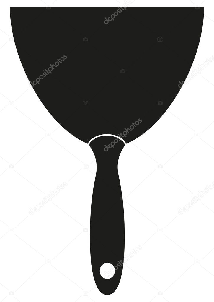 Black and white whide metal spatula silhouette