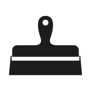 Siyah ve beyaz whide spatula siluet