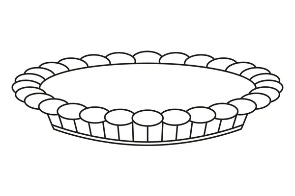 Ligne art noir et blanc thanksgiving tarte — Image vectorielle