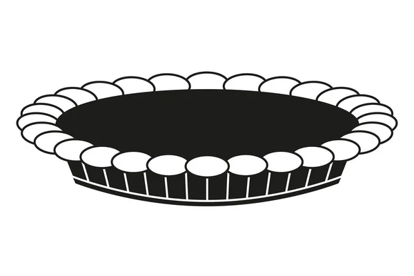 Zwart-wit thanksgiving taart silhouet — Stockvector