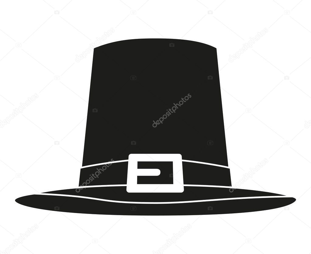 Black and white thanksgiving hat silhouette