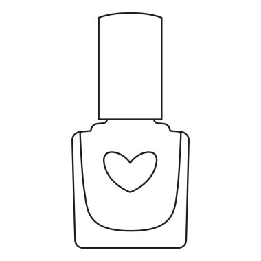 Line art black and white nail polish bottle clipart