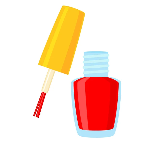 Colorful cartoon open red nail polish — Stock Vector