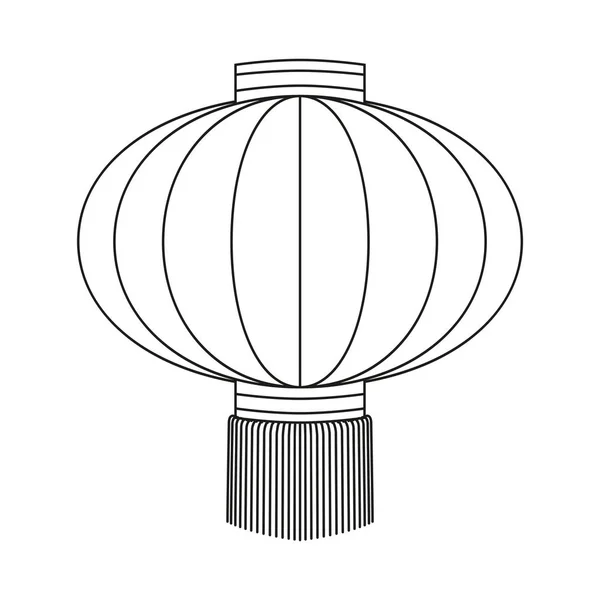 Lanterne chinoise en papier noir et blanc — Image vectorielle