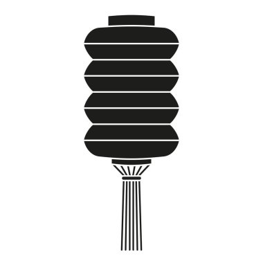 Siyah ve beyaz Çin kağıt fener siluet. Oryantal yılbaşı dekorasyon. Tatil temalı vektör çizim kutsal kişilerin resmi, damga, etiket, logo, sertifika, hediye kartı, davet veya afiş dekorasyon için