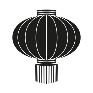 Siyah ve beyaz Çin kağıt fener siluet
