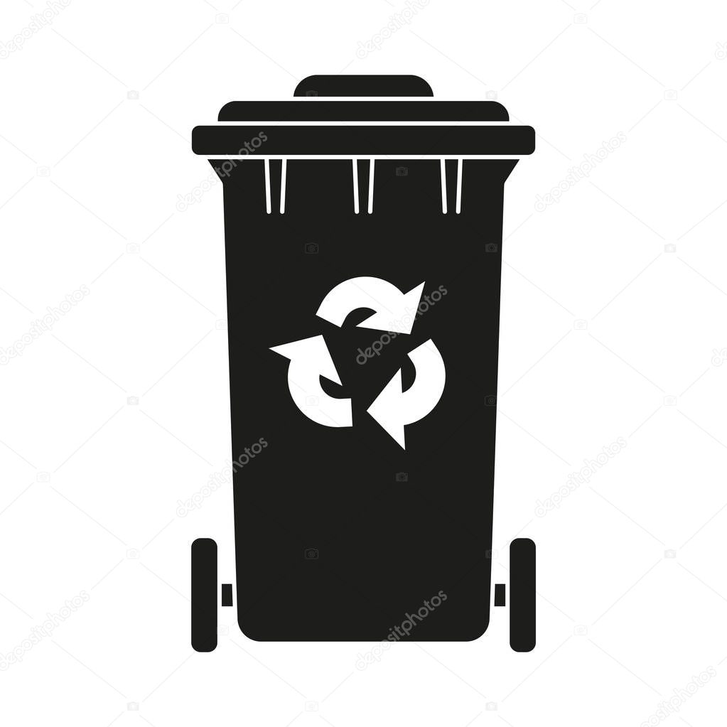 Silueta de contenedor cerrada en blanco y negro Vector de stock por bessyana 226507620