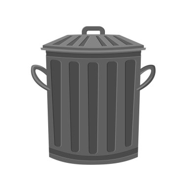 Çizgi film metal çöp kutusu