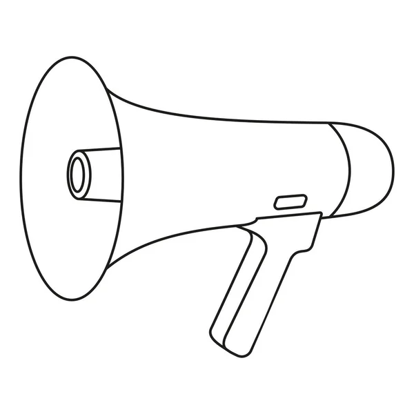 Hat sanat siyah beyaz megafon. Sokak ses reklam aygıt. Medya tema vektör çizim simgesini, logo, damga, etiket, rozet, sertifika, broşür, afiş, broşür ya da afiş dekorasyon için
