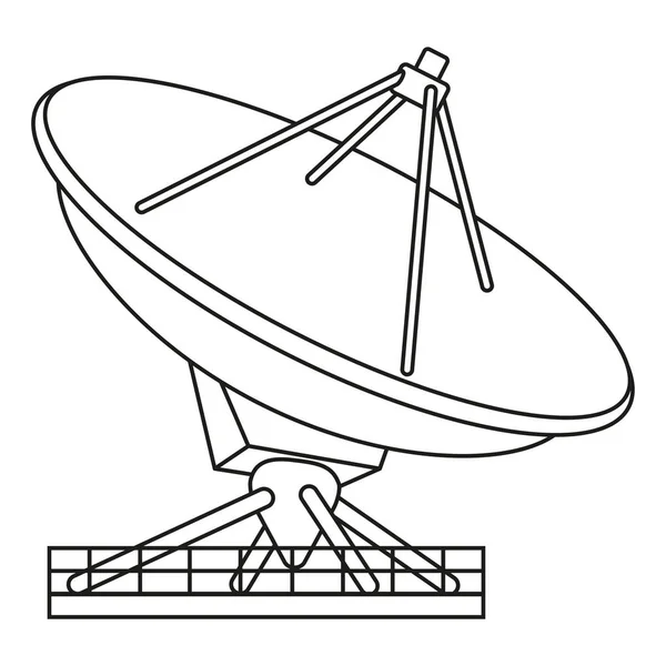 Linea art radar in bianco e nero antena — Vettoriale Stock