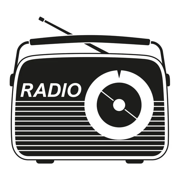 Zwart-wit retro radio silhouet — Stockvector